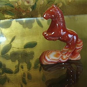 Amazon | theory xyz 瑪瑙(赤瑪瑙) 馬 置物 スライス板 2点